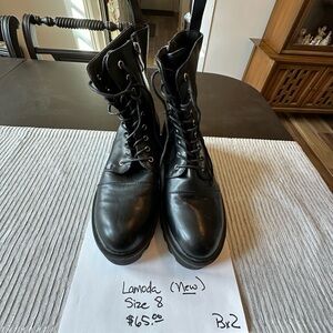 Lamoda Black Womens Lace-Up Tactical Boots